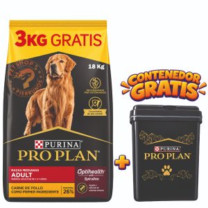 PROPLAN ADULTOS RAZAS MEDIANAS 15 Kg + 3 Kg GRATIS